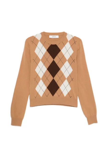 Pulover Jucca cu model argyle cu decolteu rotund