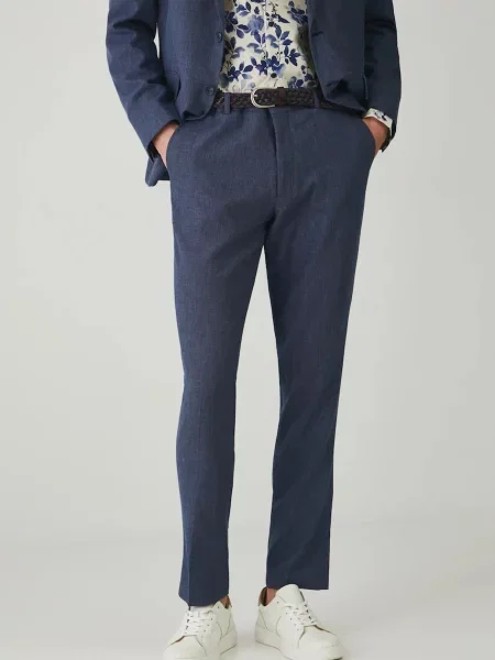 Kalhoty s příměsí lnu Medicine tmavomodrá