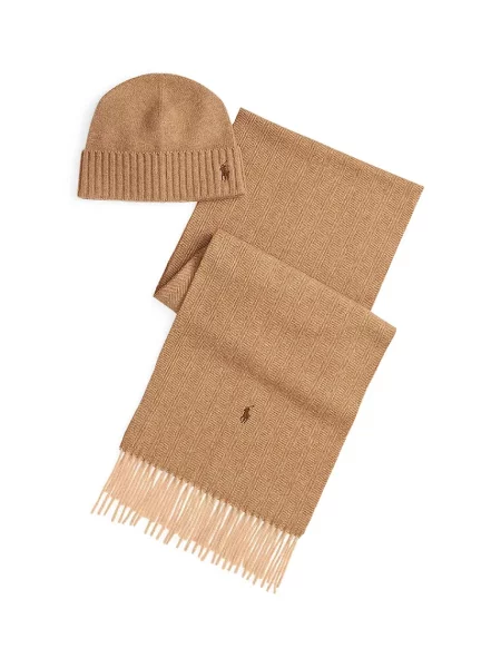 Volnena kapa in šal Polo Ralph Lauren zelena