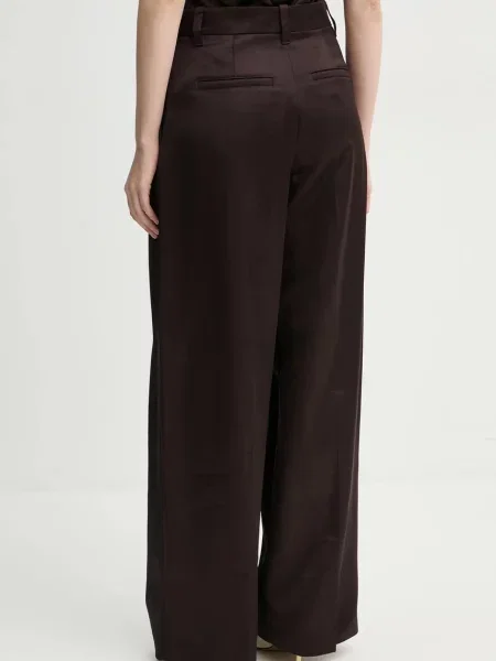 A.L.C. spodnie szerokie high waist brązowy