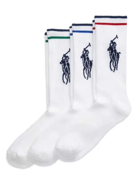 Ριγέ δερμάτινος κάλτσες Polo Ralph Lauren με κορδόνι μαύρο