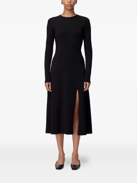 Lung rochie midi Another Tomorrow asimetrică negru