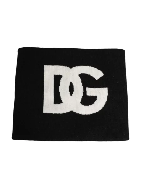 Szal Dolce And Gabbana z kaszmiru z logo czarna