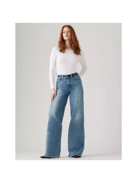 Szerokie jeansy Levi's niebieskie