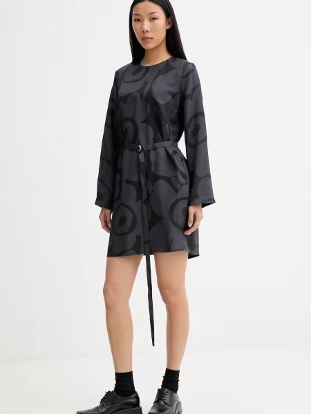 Marimekko rochie din vâscoză negru