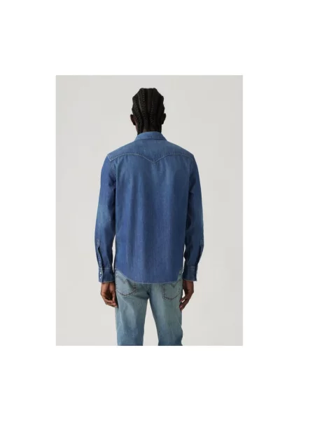 Levi's koszula granatowy regular z kołnierzykiem klasycznym niebieska