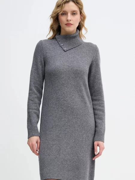 Рокля с вълна United Colors of Benetton сиво
