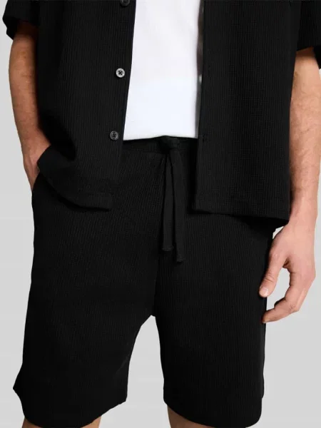 Szorty dresowe o kroju regular fit z mieszanka bawełny Tom Tailor Denim czarne