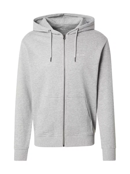 Pepe Jeans Hanorac DENSITY gri deschis alb