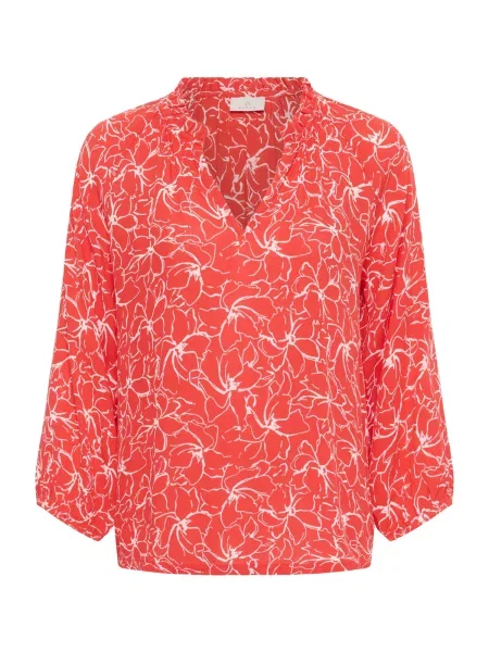 Kaffe Bluză KATine Amber roșu orange alb