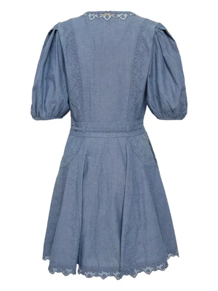 Rochie mini Ulla Johnson cu decolteu în V de costum albastru