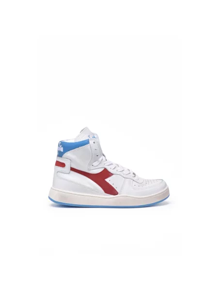 Sneakersy Diadora skórzane z przetarciami białe