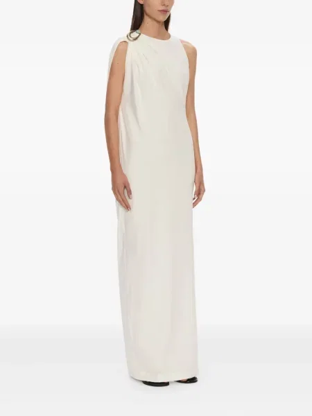 Rochie maxi Christopher Esber cu strasuri de costum alb