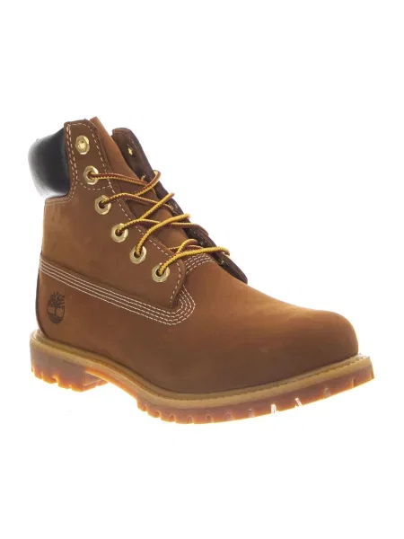 Botki Timberland skórzane na płaskim obcasie wodoszczelne brązowe