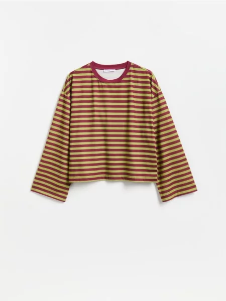 Reserved Tricou în dungi cu mânecă lungă multicolor