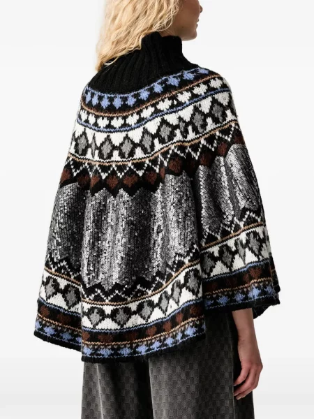 Poncho Munthe cu paiete negru