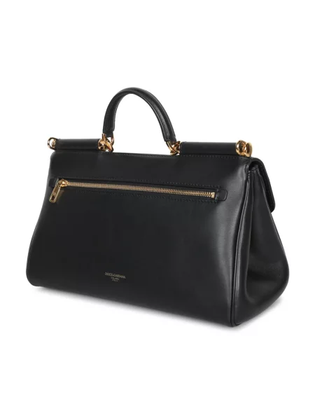 Torebka Dolce And Gabbana skórzana retro czarna