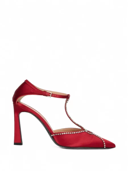 Pantofi cu toc Alberta Ferretti roșu