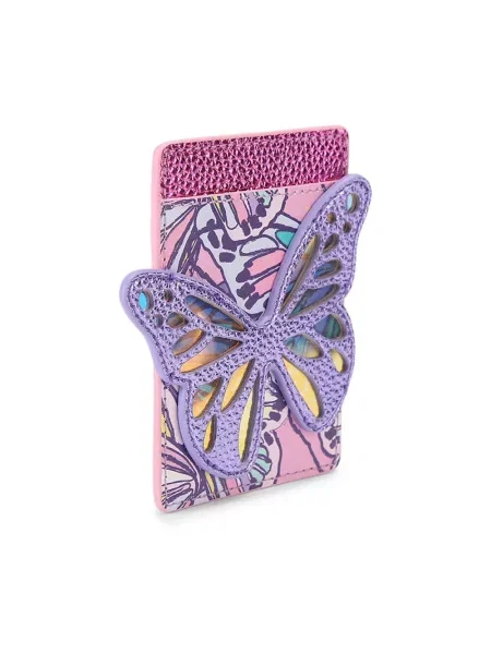Kurt Geiger London etui na karty skórzane różowy