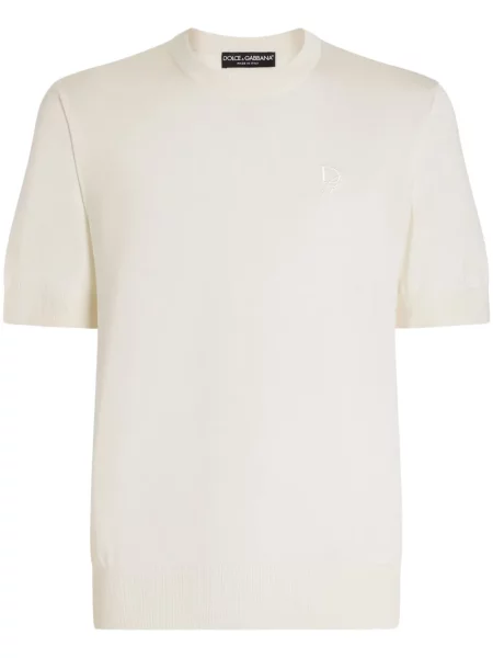 Tricou Dolce & Gabbana cu broderie alb
