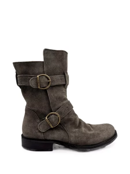 Cizme scurte Fiorentini + Baker din piele de căprioară cu cataramă maro