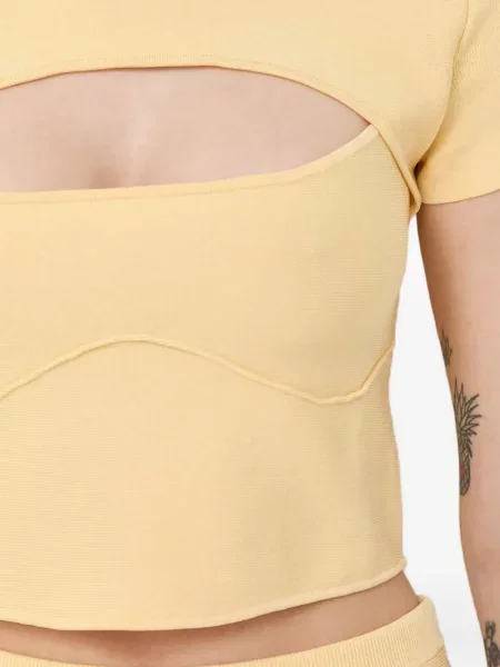 Top Patrizia Pepe scurt galben
