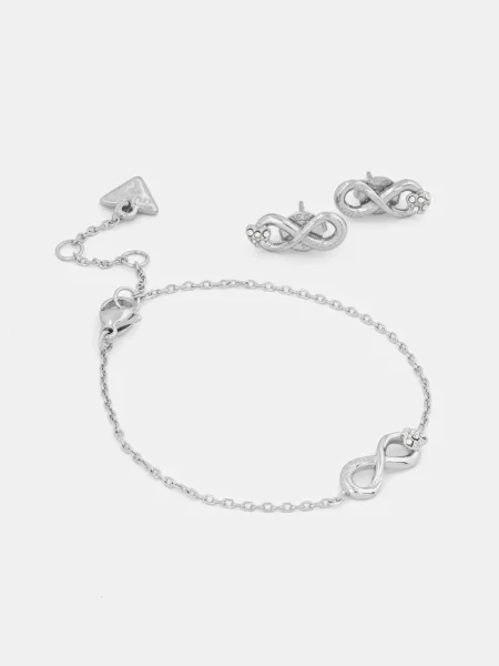 Zapestnica in uhani Guess LOVE BITES srebrna
