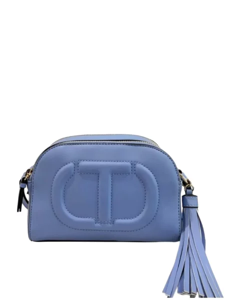 Geanta crossbody Twinset cu autograf albastru