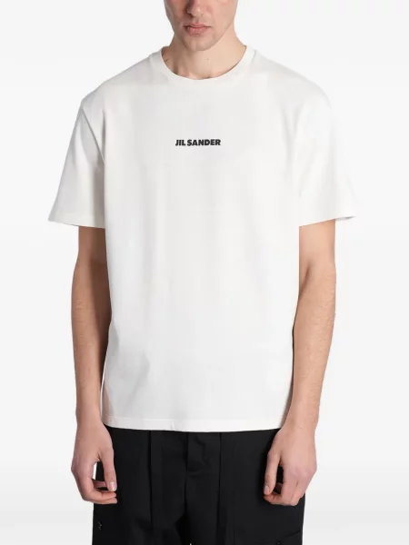 Tricou Jil Sander cu imagine alb