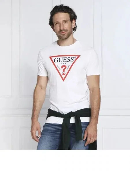 GUESS Tricou TRI LOGO alb