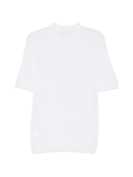 Tricou polo Tagliatore cu nervuri alb
