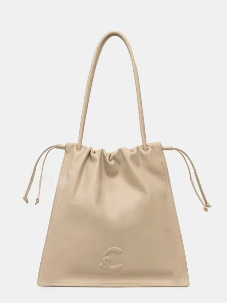 Geantă shopper Coccinelle din piele bej
