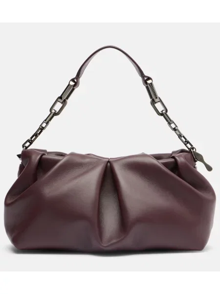 Geanta de piele Christian Louboutin din piele bordo