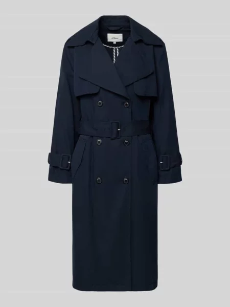 Trencz o kroju regular fit z mieszanki bawełny i lyocellu S.oliver Red Label granatowy