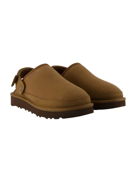 Klapki Ugg skórzane brązowe