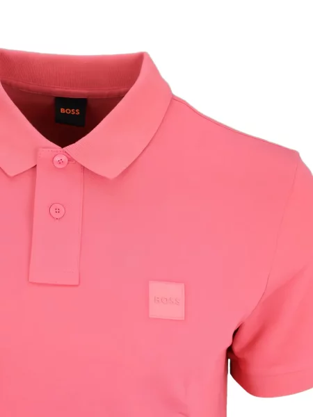 Tricou polo Boss cu autograf roz