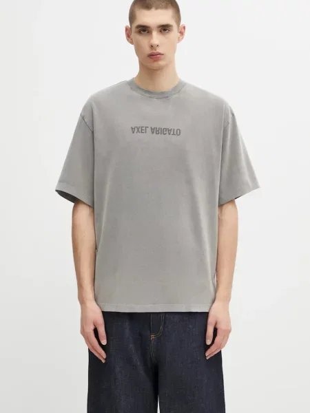 Axel Arigato tricou din Washed T-Shirt barbati cu imprimeu gri