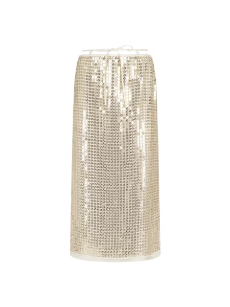 Spódnica midi Isabelle Blanche z cekinami żółta