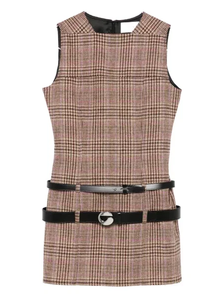 Rochie Coperni în carouri de costum maro