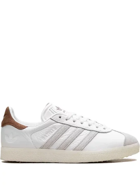Sneakerși Adidas Gazelle cu dungi din piele de căprioară alb