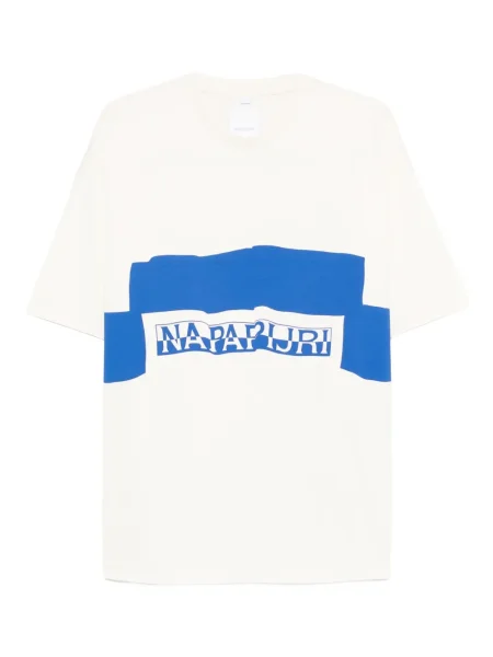 Tricou Napapijri cu decolteu rotund alb