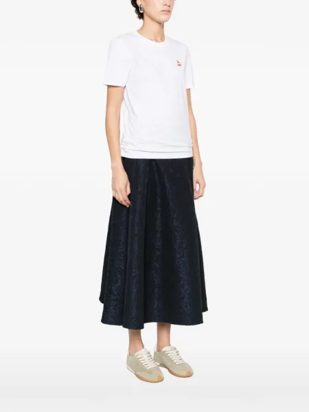 Tricou Maison Kitsune cu broderie alb