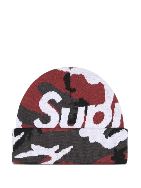 Căciulă Supreme cu model camuflaj roșu