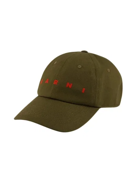 Czapka z daszkiem Marni z logo zielona