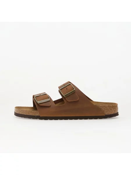 Klapki Birkenstock skórzane brązowe