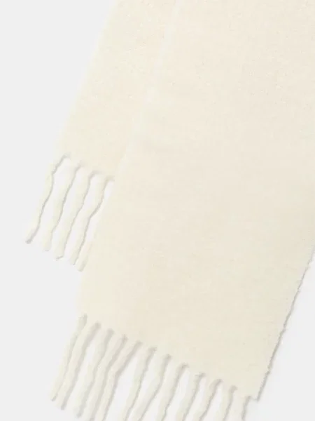 Κασκόλ με προσθήκη μαλλιού Sporty & Rich Signature Logo Fuzzy μπεζ