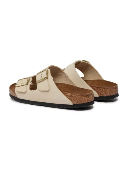 Klapki Birkenstock skórzane klasyczne beżowe