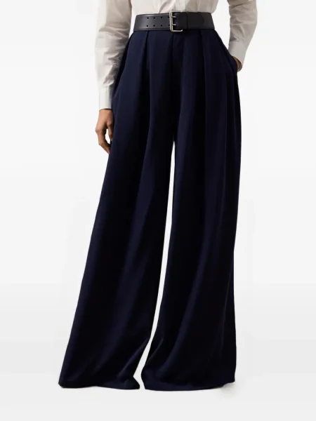 Plisuoti kelnės Ralph Lauren Collection mėlyna