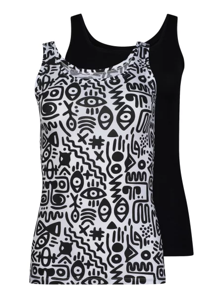 Skiny Top negru alb