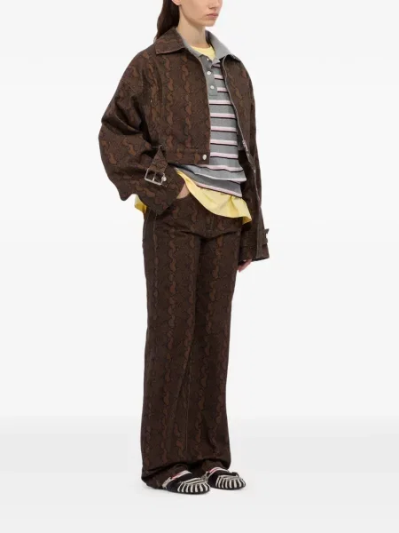 Szerokie jeansy Msgm brązowe